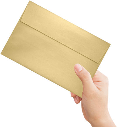 Light Gold Blonde Metallic 32lb A9 Invitation Envelopes (5 3/4 x 8 3/4) with Peel & Seal