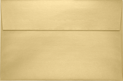 Light Gold Blonde Metallic 32lb A9 Invitation Envelopes (5 3/4 x 8 3/4) with Peel & Seal