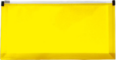 Yellow #10 Business Plastic Envelopes (4 1/8 x 9 1/2) with Zip Closure