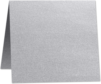 Silver Metallic 100lb 5 x 5 Square Foldover Cards