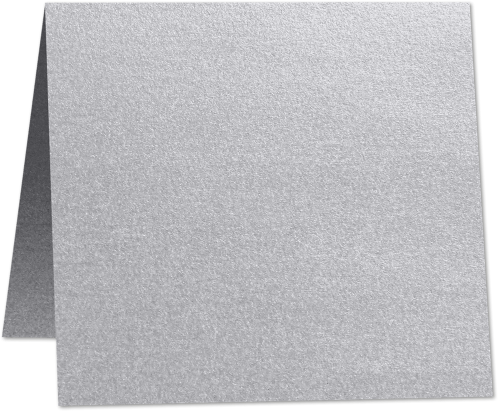 Silver Metallic 100lb 5 x 5 Square Foldover Cards
