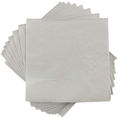 Silver 6 1/2 x 6 1/2 3-Ply Lunch Napkins
