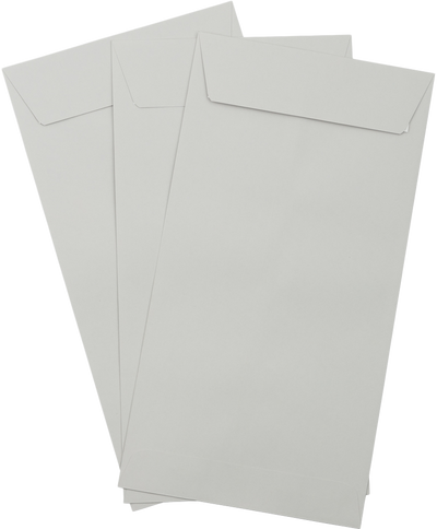 Pastel Gray 24lb 6 x 11 1/2 Policy Envelopes with Peel & Seal