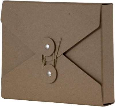 Natural Brown Kraft Small 5 1/4 x 6 3/4 x 1 Button and String Portfolios