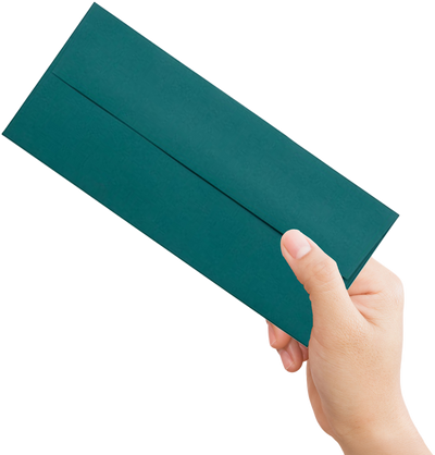 Teal Blue 32lb #10 Square Flap Envelopes (4 1/8 x 9 1/2)