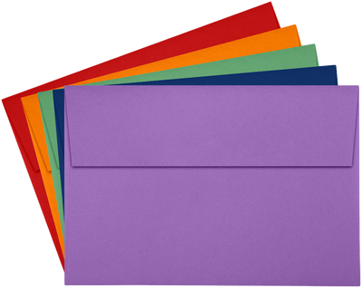 Assorted Darks 28lb A8 Invitation Envelopes (5 1/2 x 8 1/8) - 125 Pack