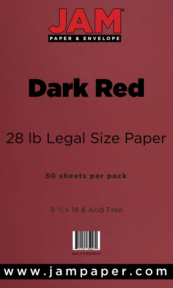 Garnet Dark Red 32lb 8 1/2 x 14 Legal Paper