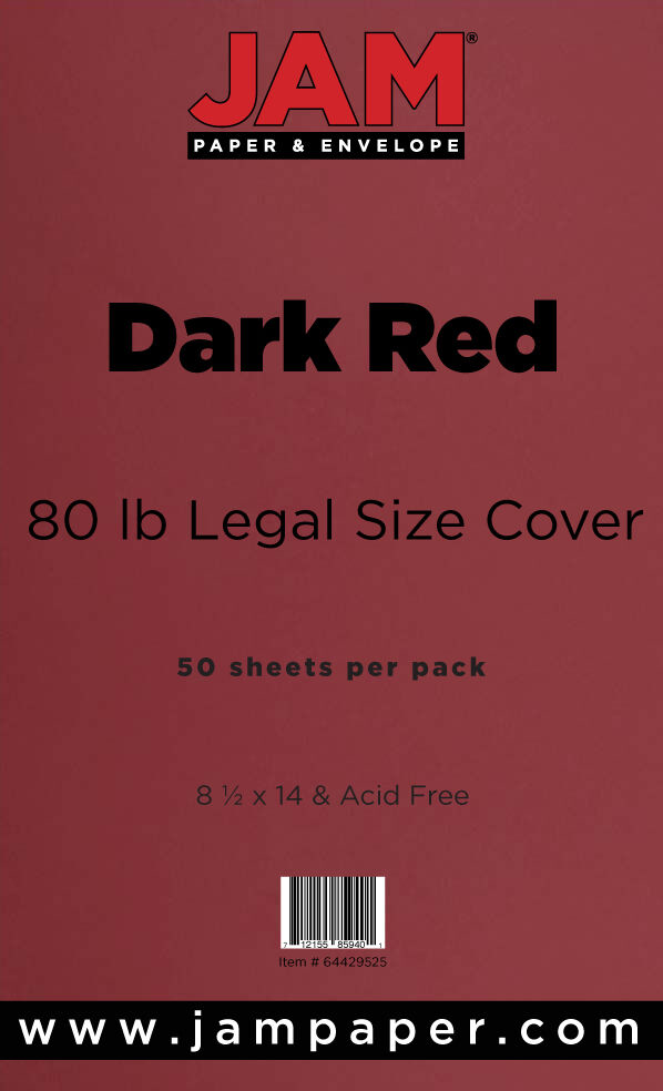 Garnet Dark Red 100lb 8 1/2 x 14 Cardstock