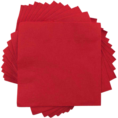 Red 6 1/2 x 6 1/2 3-Ply Lunch Napkins