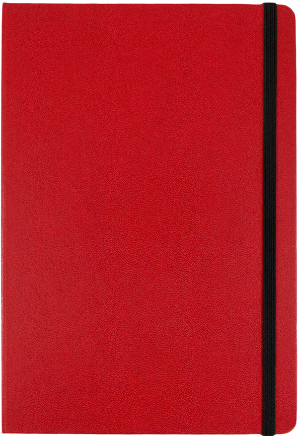 Red Large Notebook 5 7/8 x 8 1/2 - 100 Lined Pages - Envelopes