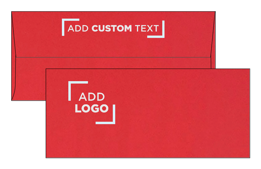 Red 32lb #9 Slimline Square Flap Envelopes (3 7/8 x 8 7/8) with Peel & Seal