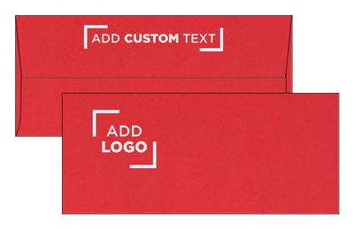 Red 32lb #9 Slimline Square Flap Envelopes (3 7/8 x 8 7/8) with Peel & Seal