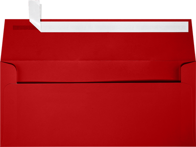 Red 32lb #9 Slimline Square Flap Envelopes (3 7/8 x 8 7/8) with Peel & Seal