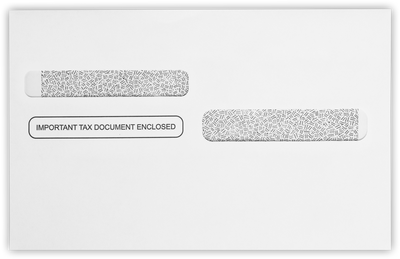 White with Security Tint 24lb W-2 /1099 Double Window Envelopes (5 5/8 x 9)