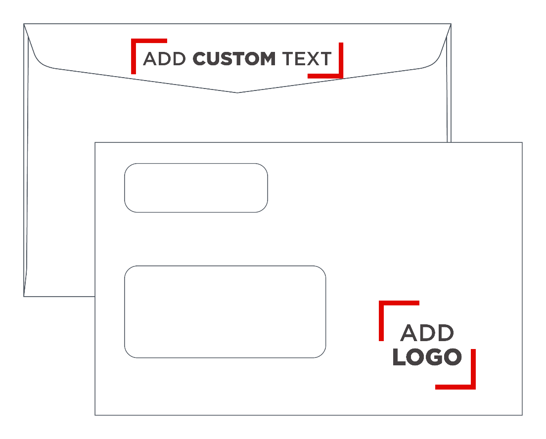 White 24lb T4 Double Window Envelopes (5 3/4 x 9)