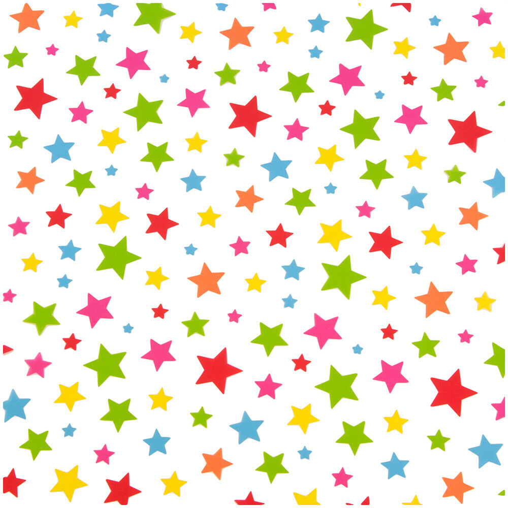 Cellophane Wrapping Paper (20 Sq Ft) - Rainbow Stars