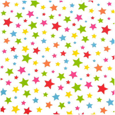 Cellophane Wrapping Paper (20 Sq Ft) - Rainbow Stars