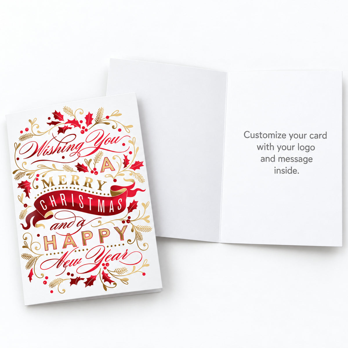 5 x 7 Foldover Card Set 80lb - Christmas Banner