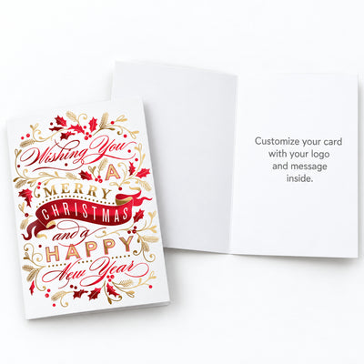 5 x 7 Foldover Card Set 80lb - Christmas Banner