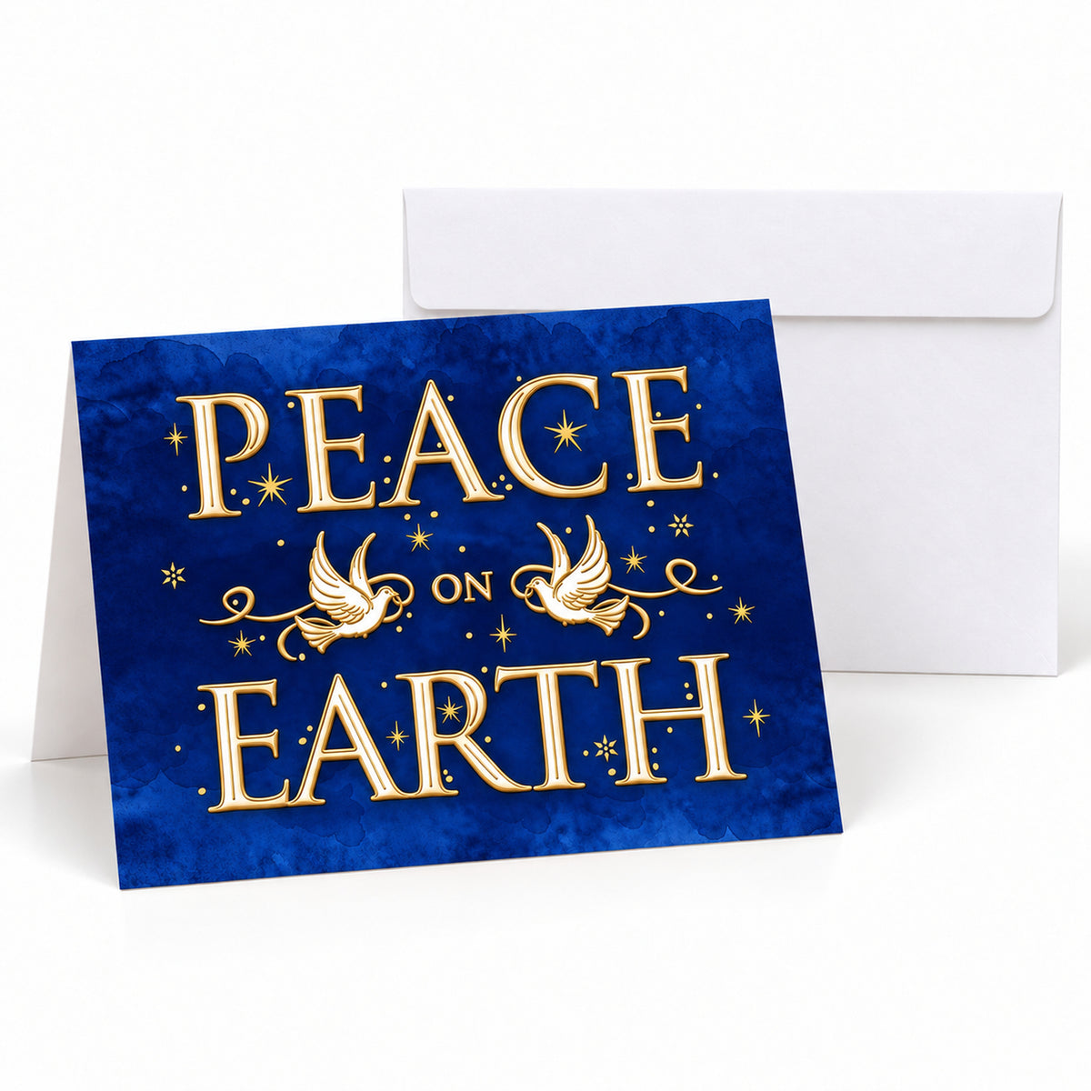 7 x 5 Foldover Card Set 80lb - Peace on Earth Doves