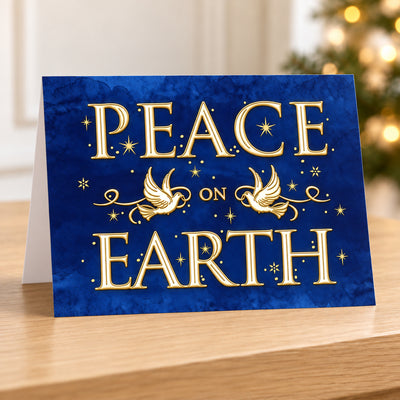 7 x 5 Foldover Card Set 80lb - Peace on Earth Doves