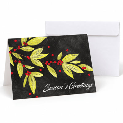7 x 5 Foldover Card Set 80lb - Holiday Greenery