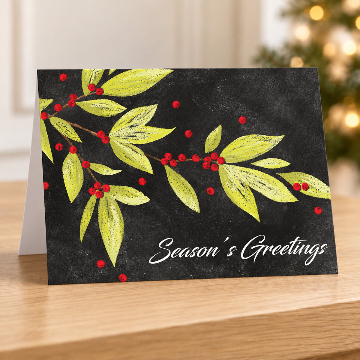 7 x 5 Foldover Card Set 80lb - Holiday Greenery