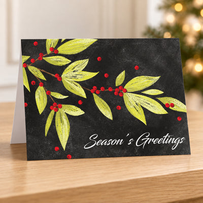 7 x 5 Foldover Card Set 80lb - Holiday Greenery
