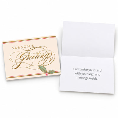 7 x 5 Foldover Card Set 80lb - Season's Greetings Holly