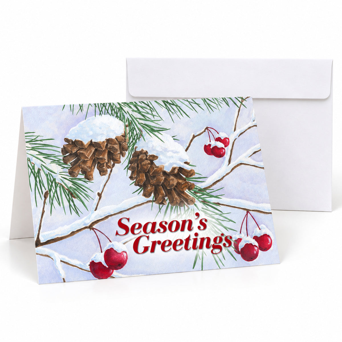 7 x 5 Foldover Card Set 80lb - Glistening Pine Cones