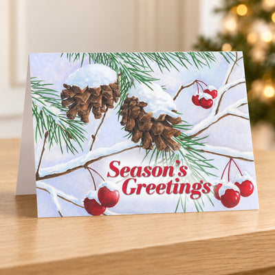 7 x 5 Foldover Card Set 80lb - Glistening Pine Cones