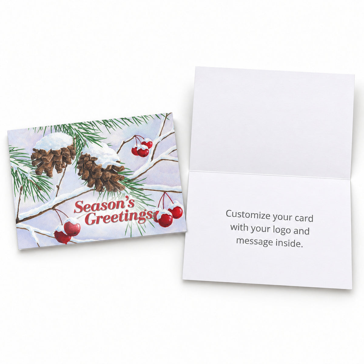 7 x 5 Foldover Card Set 80lb - Glistening Pine Cones