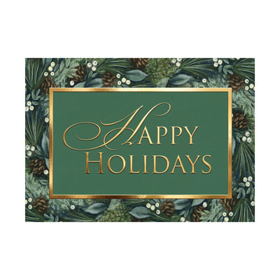 7 x 5 Foldover Card Set 80lb - Nostalgic Holiday Greenery