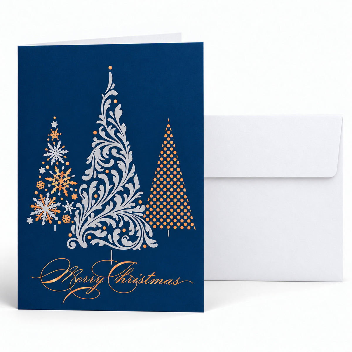 5 x 7 Foldover Card Set 80lb - Metallic Treeline