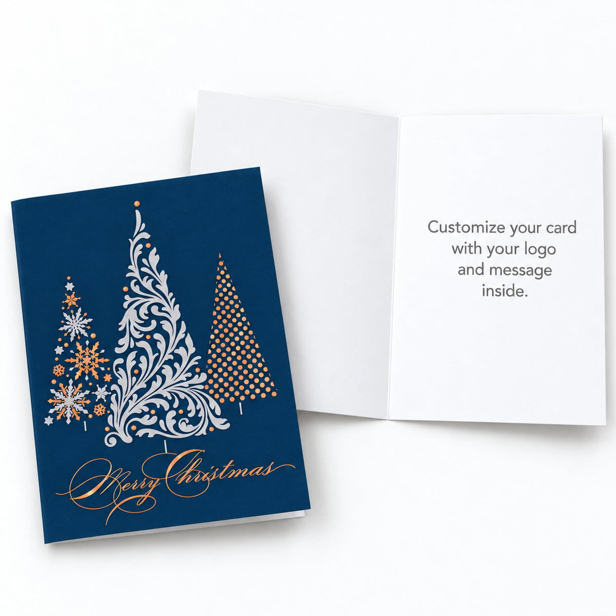 5 x 7 Foldover Card Set 80lb - Metallic Treeline