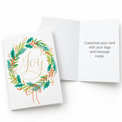5 x 7 Foldover Card Set 80lb - Wreath of Joy