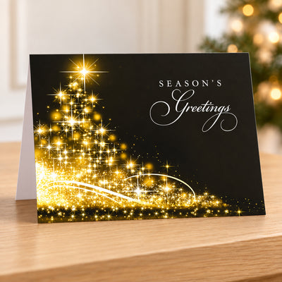 7 x 5 Foldover Card Set 80lb - Starry Tree of Gold