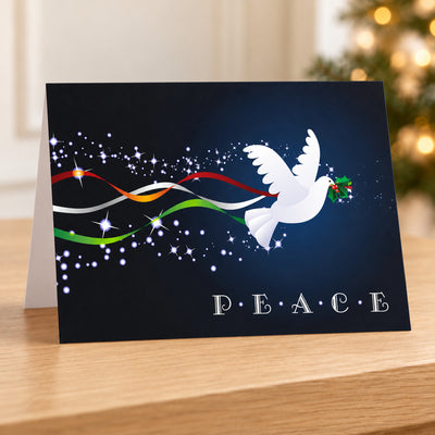 7 x 5 Foldover Card Set 80lb - Festive Dove