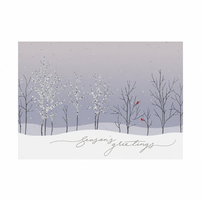7 x 5 Foldover Card Set 80lb - Trees with Cardinals