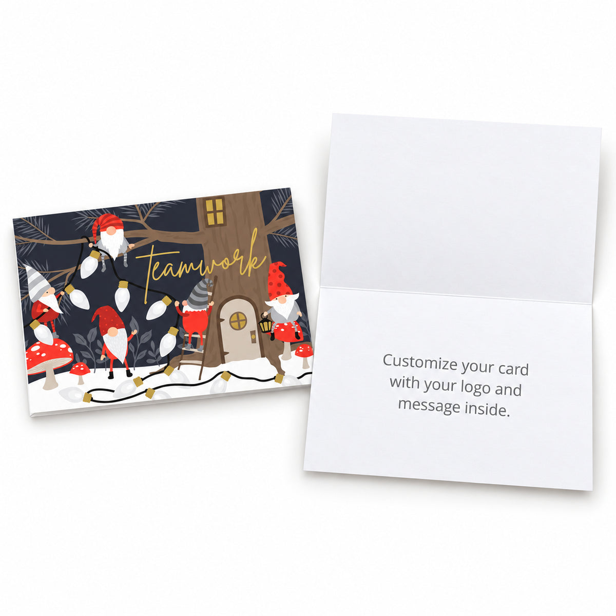7 x 5 Foldover Card Set 80lb - Christmas Gnomes