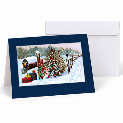 7 x 5 Foldover Card Set 80lb - Winter Mailbox