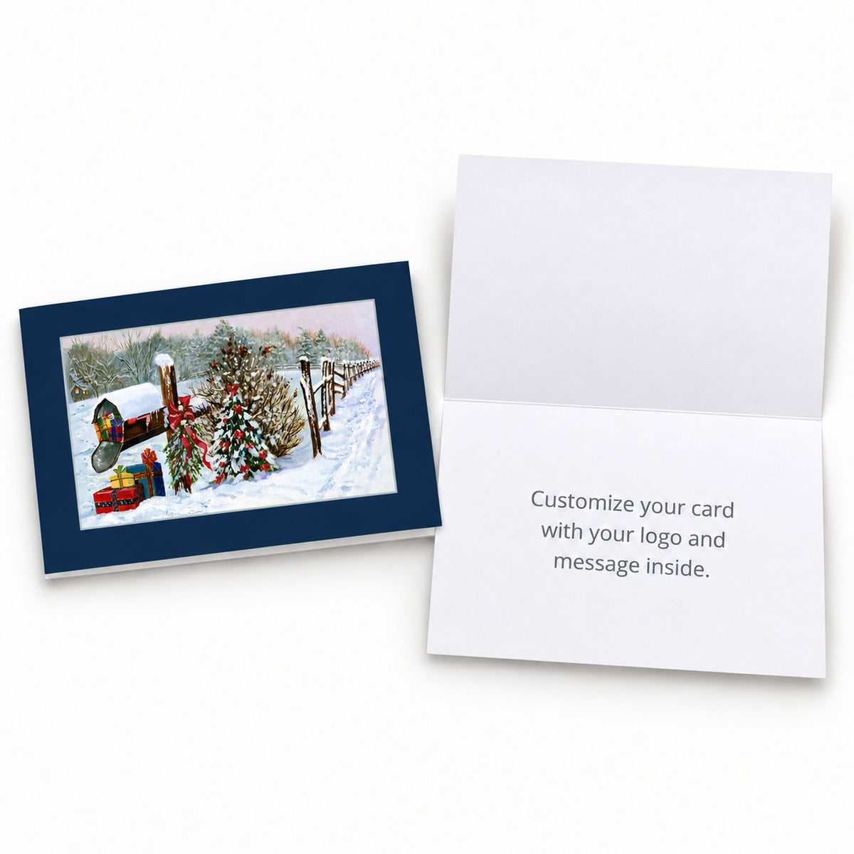7 x 5 Foldover Card Set 80lb - Winter Mailbox