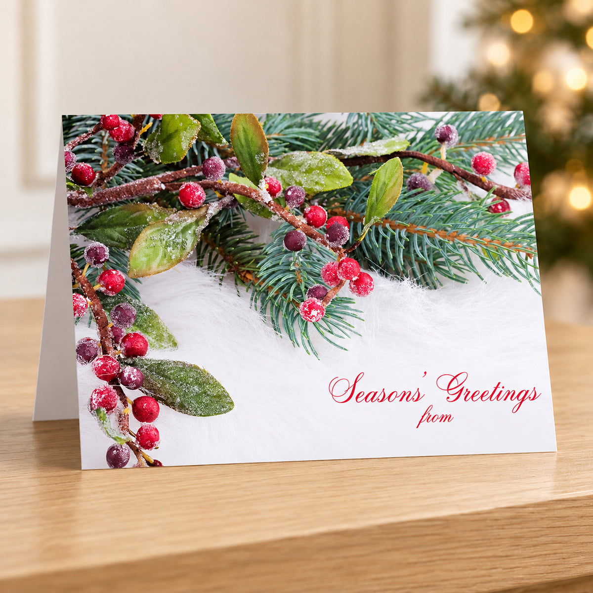 7 x 5 Foldover Card Set 80lb - Snowy Berries