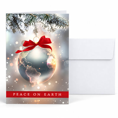 5 x 7 Foldover Card Set 80lb - Peace Globe