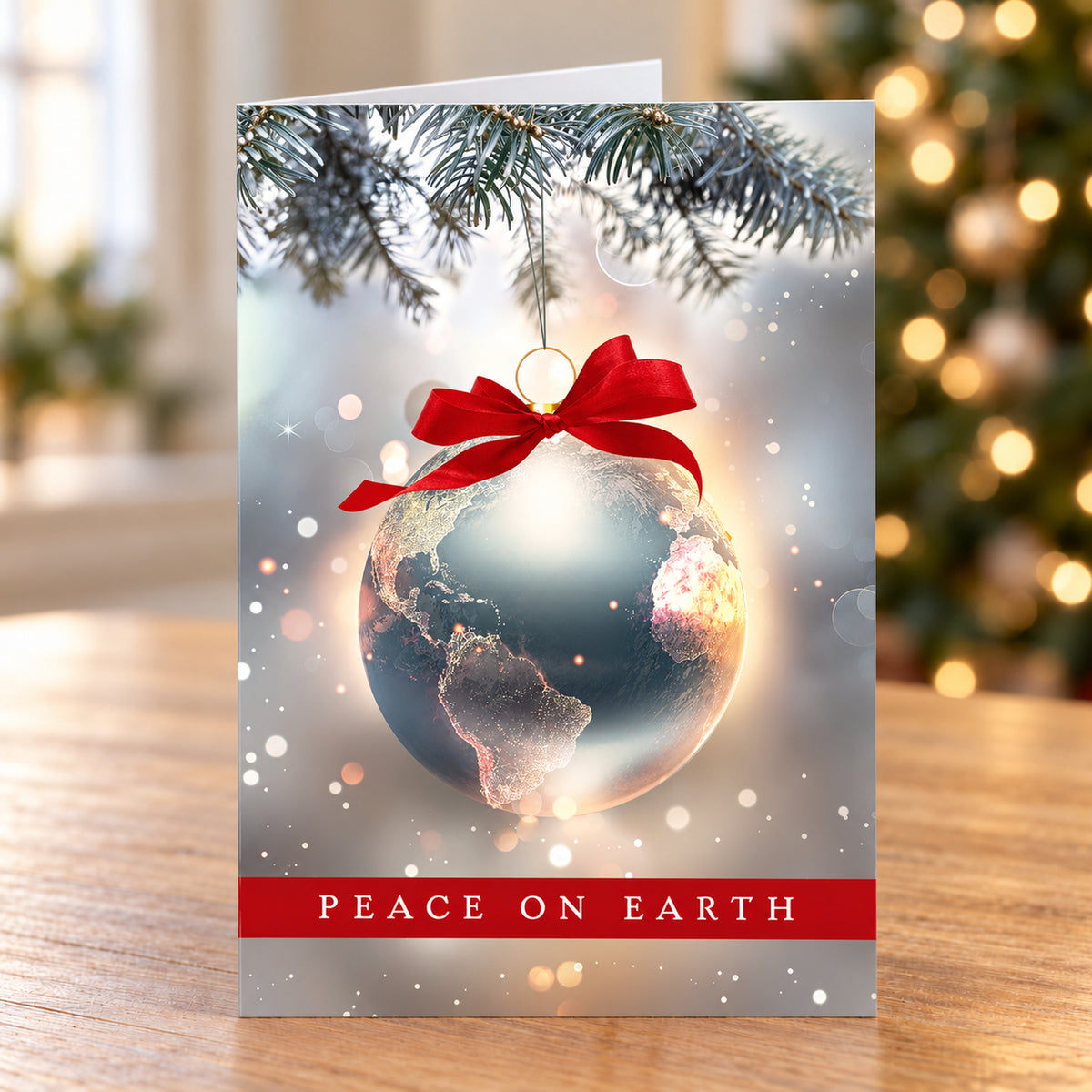 5 x 7 Foldover Card Set 80lb - Peace Globe