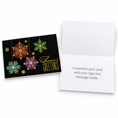 7 x 5 Foldover Card Set 80lb - Uniquely Colorful Snowflakes