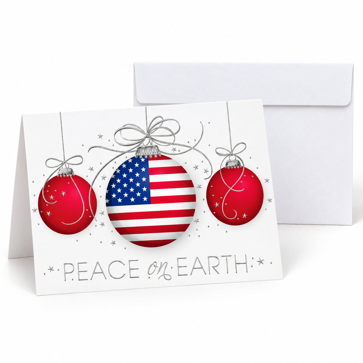 7 x 5 Foldover Card Set 80lb - Patriotic Ornaments Trio
