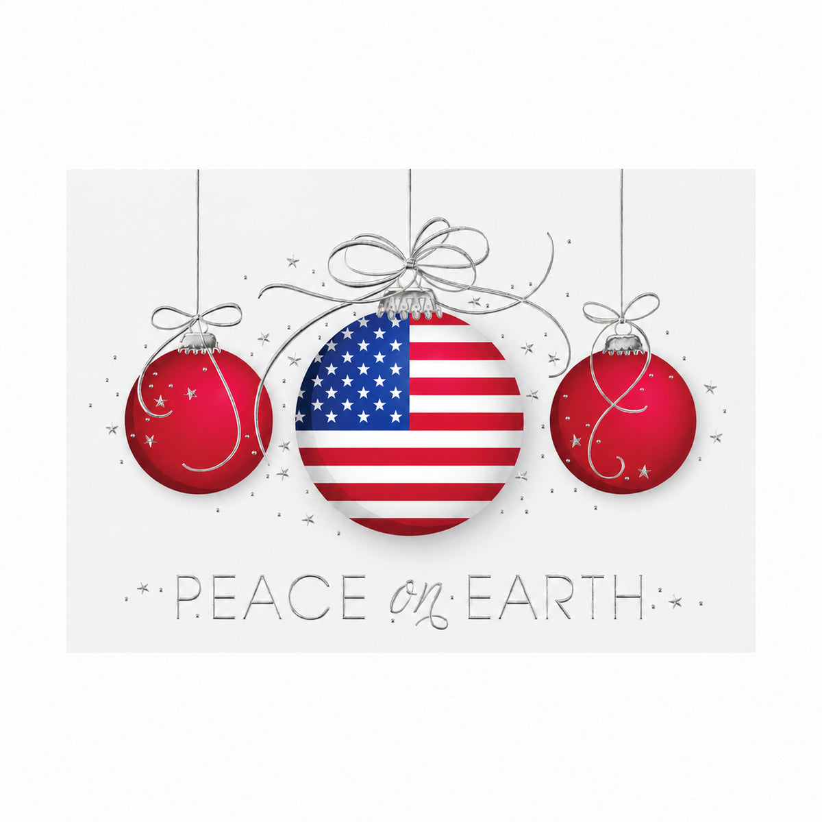 7 x 5 Foldover Card Set 80lb - Patriotic Ornaments Trio