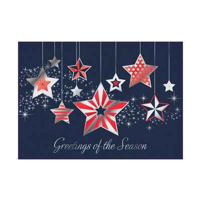 7 x 5 Foldover Card Set 80lb - Patriotic Star Ornaments