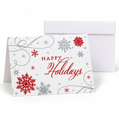 7 x 5 Foldover Card Set 80lb - Snowflake Swirls